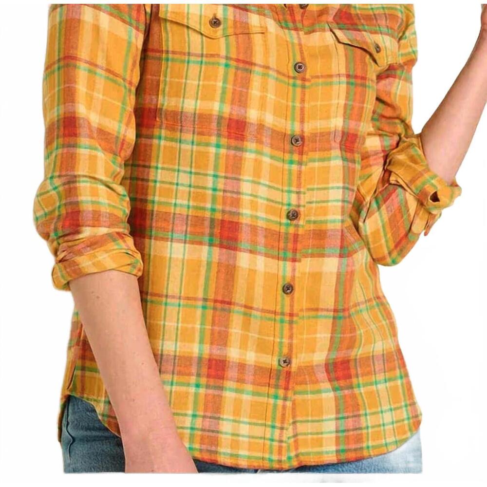 NEW TOAD&CO re-form flannel long sleeve shirt in acorn - Picture 4 of 4